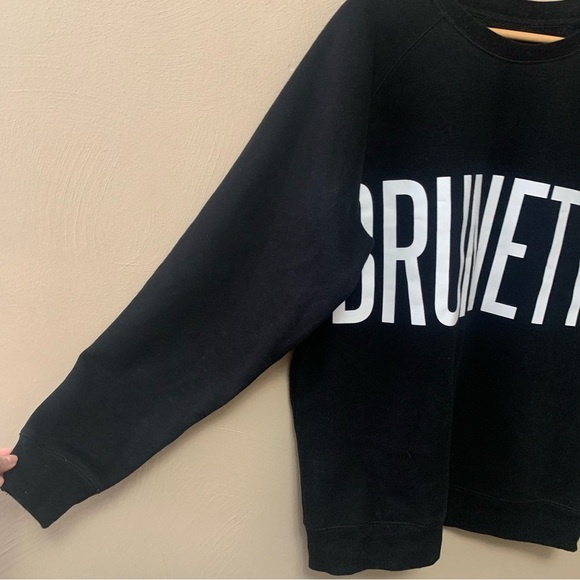 Brunette the Label "Brunette" Classic Crewneck Sweatshirt Black White XS/Small - Picture 6 of 10